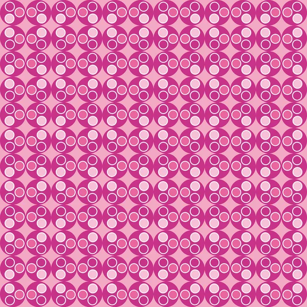 Geometrisches Spaßmuster mit rosa Kreisen — Stockvektor
