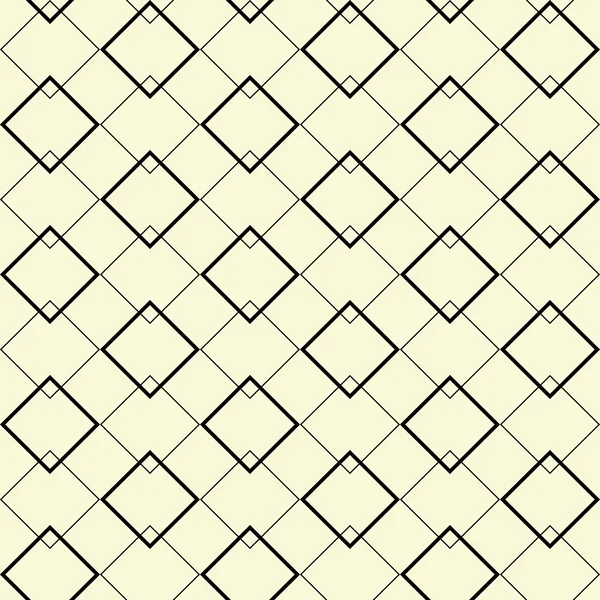 Geometriska mönster med svart romb på beige bakgrund — Stock vektor