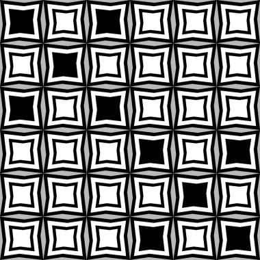 Fantezi desen siyah beyaz düzensiz geometrik şekillerle