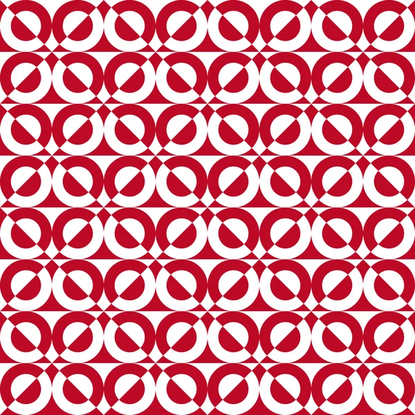 Padrão geométrico com semicírculos brancos e vermelhos — Vetor de Stock