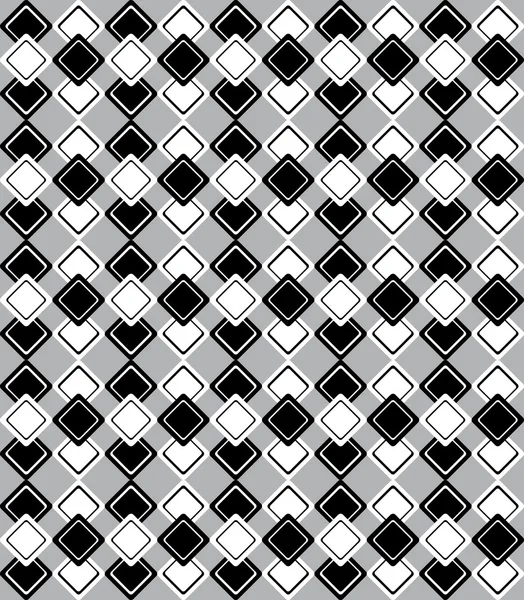 Padrão geométrico com losango preto e branco sobre fundo cinza — Vetor de Stock