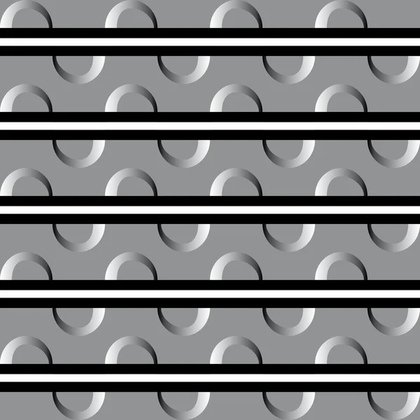 Веселий візерунок з чорно-білими хвилями на сірому фоні — стоковий вектор