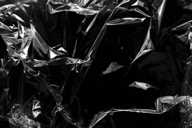 Siyah Arkaplan ile Plastik Paket Dokusu