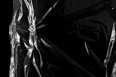 Siyah Arkaplan ile Plastik Paket Dokusu