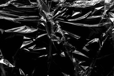 Siyah Arkaplan ile Plastik Paket Dokusu