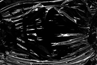 Siyah Arkaplan ile Plastik Paket Dokusu