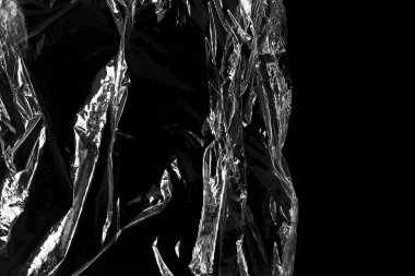 Siyah Arkaplan ile Plastik Paket Dokusu