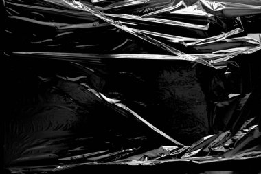 Siyah Arkaplan ile Plastik Paket Dokusu