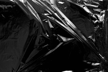 Siyah Arkaplan ile Plastik Paket Dokusu