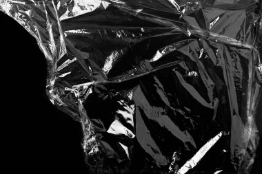 Siyah Arkaplan ile Plastik Paket Dokusu