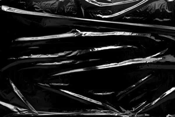 Siyah Arkaplan ile Plastik Paket Dokusu