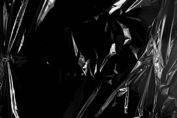 Plastic Wrap Texture Black Background — Stock Photo, Image