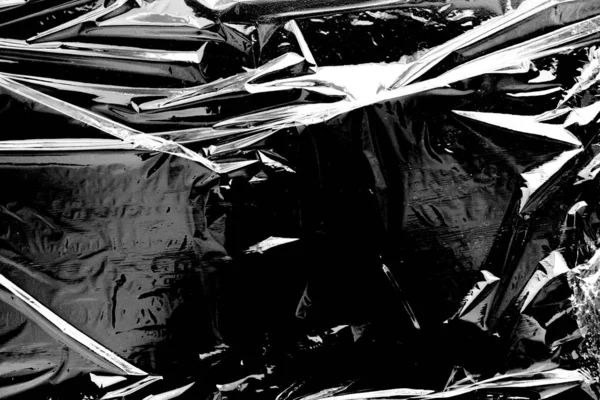 Siyah Arkaplan ile Plastik Paket Dokusu