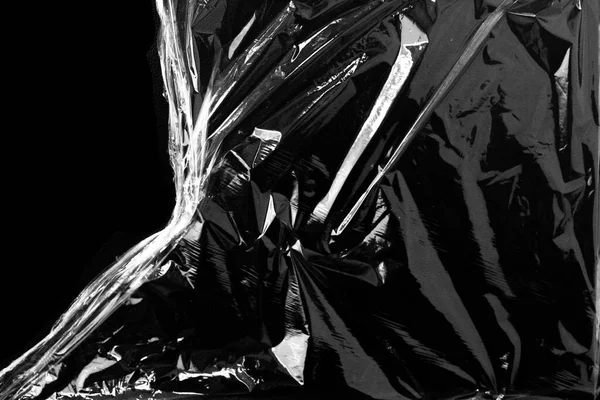 Siyah Arkaplan ile Plastik Paket Dokusu