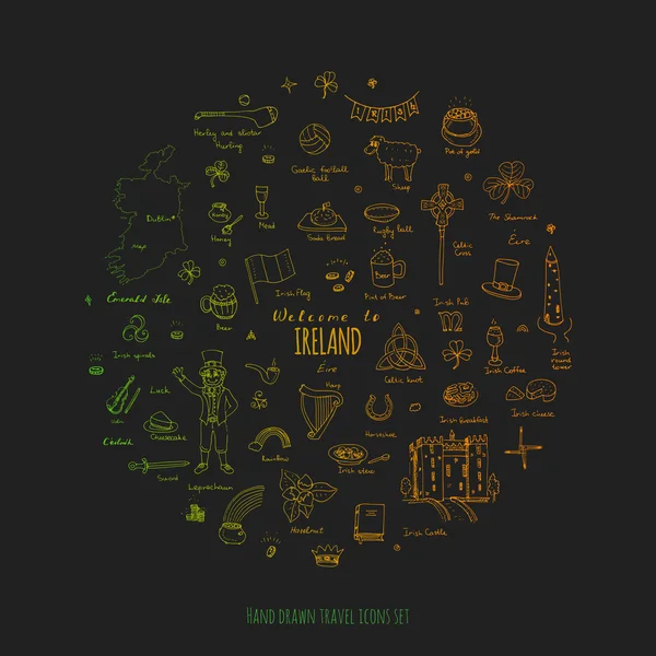 Juego de iconos de Irlanda — Vector de stock