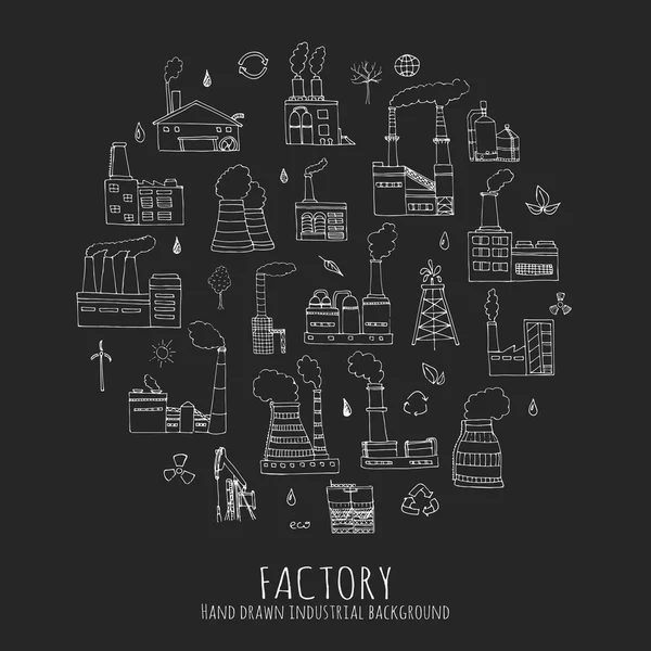 Fabriken ikoner set — Stock vektor
