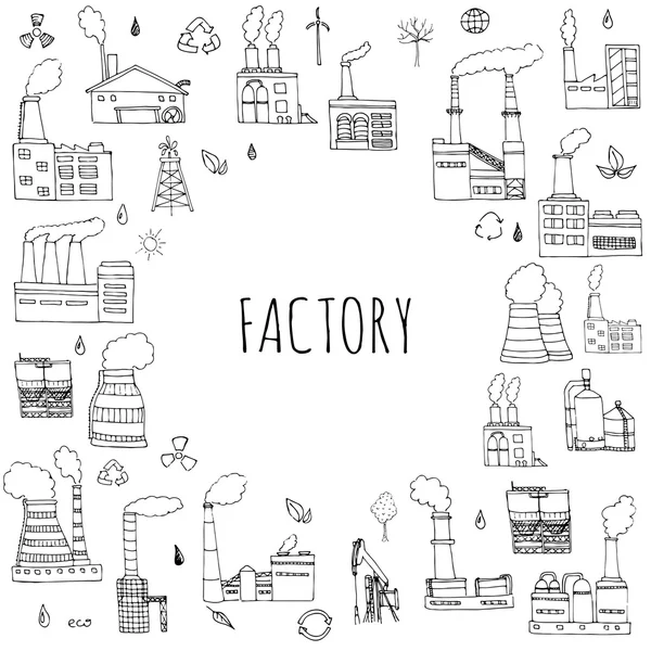 Industrial factory set — ストックベクタ