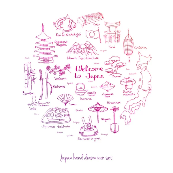 Ensemble d'icônes Japon — Image vectorielle