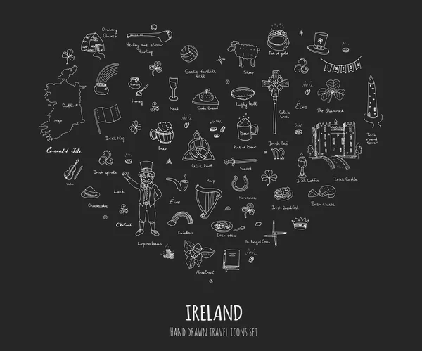 Irlanda ícones conjunto — Vetor de Stock