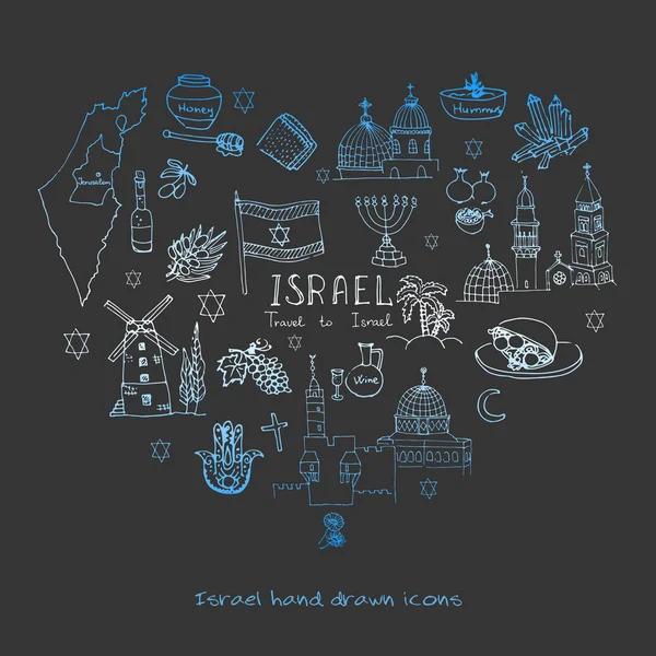 Israel iconos conjunto — Archivo Imágenes Vectoriales