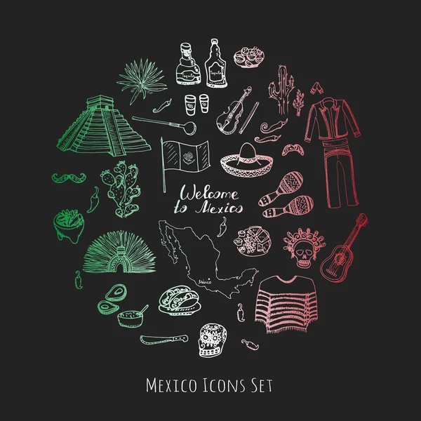 Conjunto de iconos México — Vector de stock