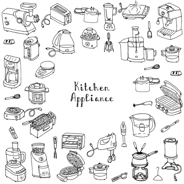 Iconos de electrodomésticos de cocina — Vector de stock