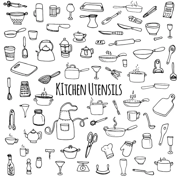 Набор кухонной утвари — стоковый вектор