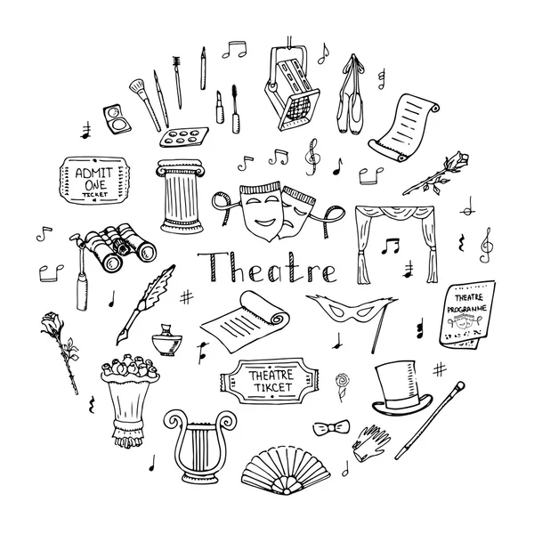 Conjunto de ícones de teatro — Vetor de Stock