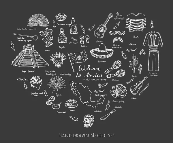 Mexico icons set — Stock Vector