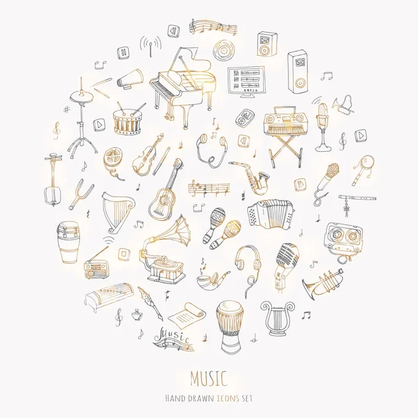 Muziek iconen set — Stockvector