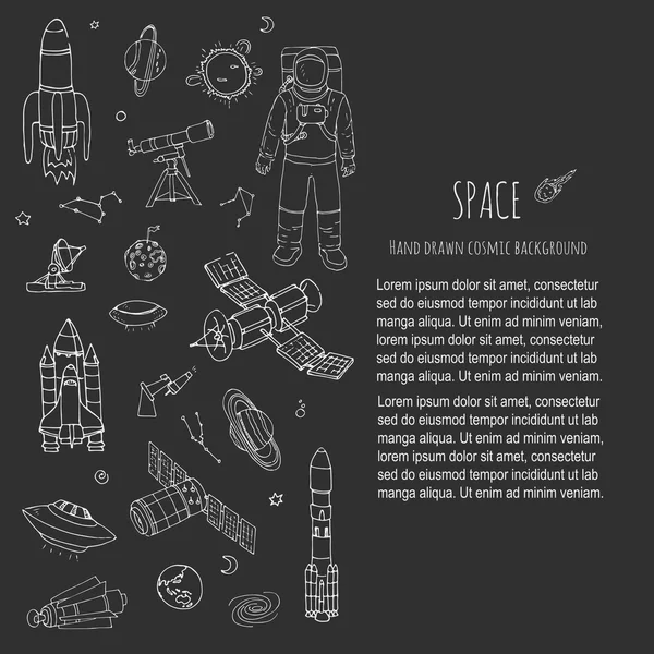 Space and Cosmos — Stok Vektör