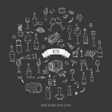 şarap Icons set