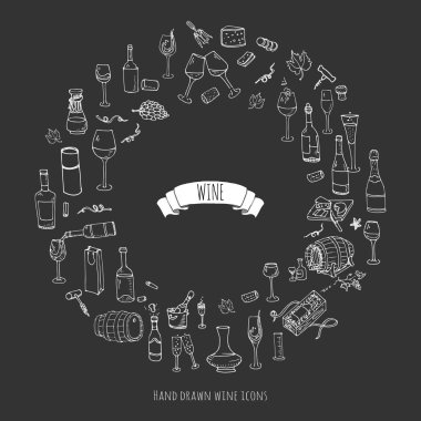 şarap Icons set