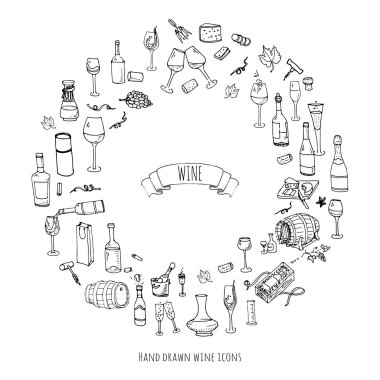 şarap Icons set