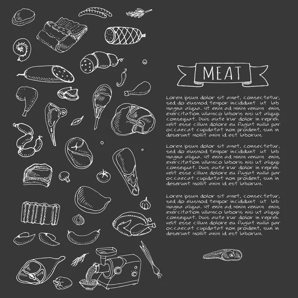 Ensemble d'icônes de viande — Image vectorielle