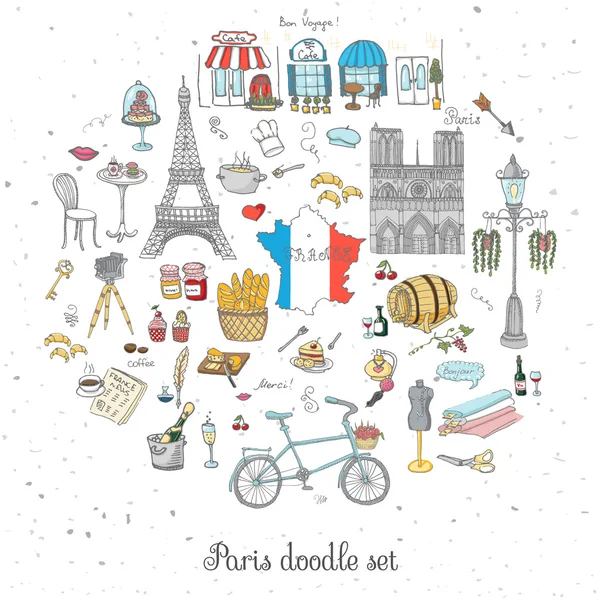 Paris icons set — Stock Vector