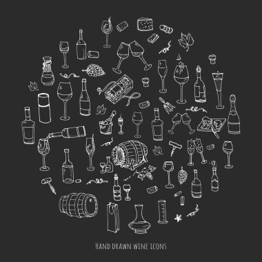 şarap Icons set