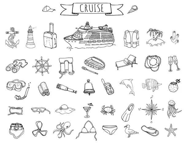 Cruise icons set — Stock Vector