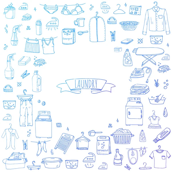 Laundry icons set — Stock Illustration Laundry icons set Vector Graphics