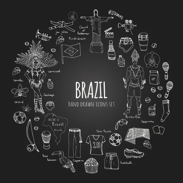 Brasilianische Symbole gesetzt — Stockvektor