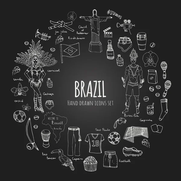 Brazilië icons set — Stockvector