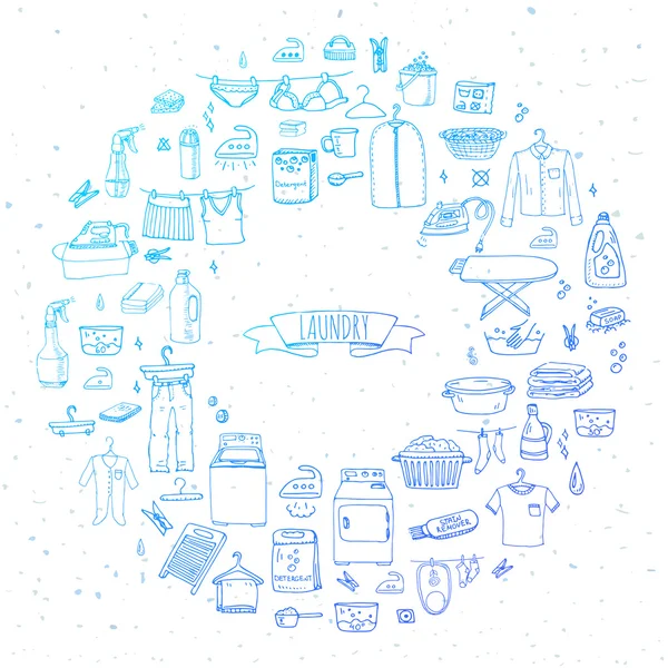 Laundry icons set — Stock Illustration Laundry icons set Vector Graphics