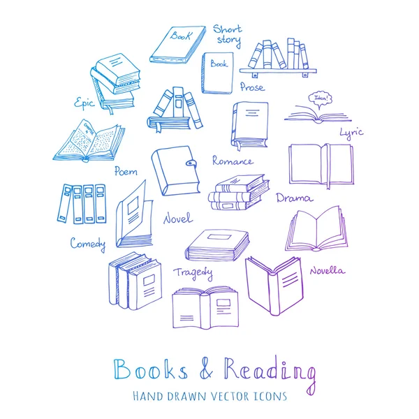 Böcker och läsning — Stock vektor