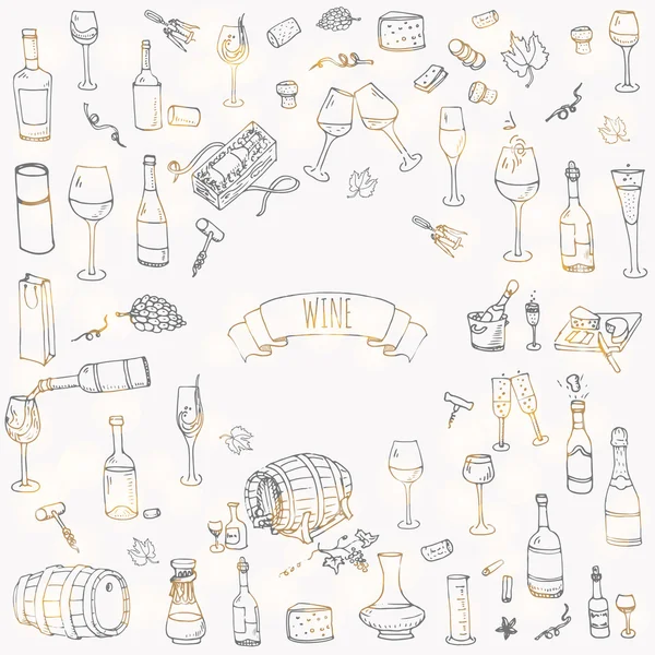 Conjunto de iconos de vino — Vector de stock