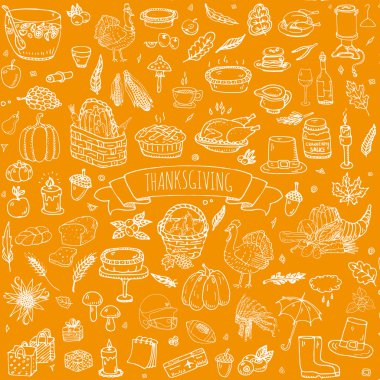 Şükran günü Icons set