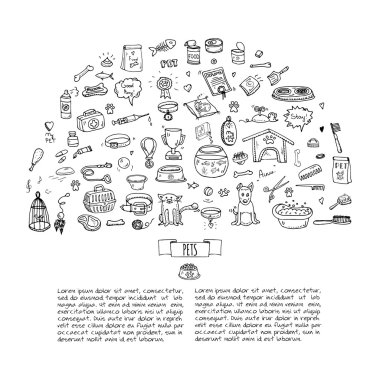 evde beslenen hayvan Icons set