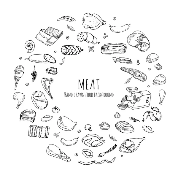 Conjunto de iconos de carne — Vector de stock