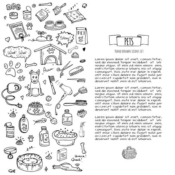 Haustier-Symbole gesetzt — Stockvektor