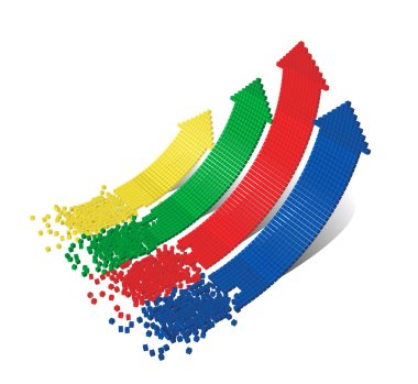 Bended color arrows