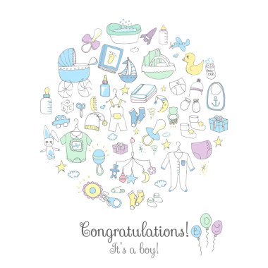 baby shower design icons